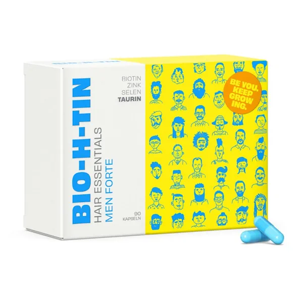 A box BIO-H-TIN Hair Essentials Men Forte Capsoules