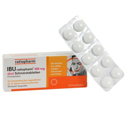 acute pain relieving tablets. IBU ratiopharm 400mg PZN-10019621