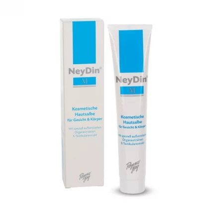 Image shows Neydin M cosmetic skin ointment. Vitorgan. PZN 06925822. Lions Pharmacy